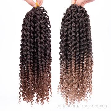 Ombre Curly Senegelese Cabello trenzado con extremos rizados